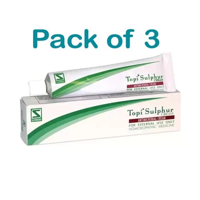 Pack of 3 Dr Willmar Schwabe India Homoeopathic Topi Sulphur Cream (25gm)