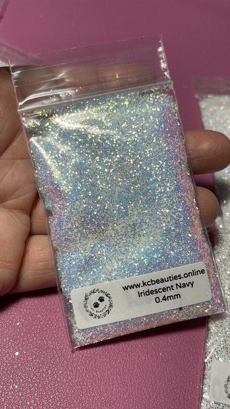 Iridescent White Glitter Hex Snow White pink blue sheen Nail Art US seller gallery