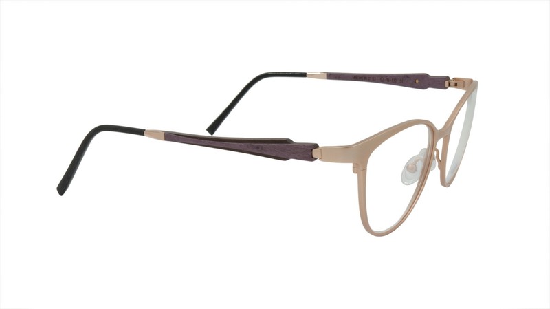 GOLD&WOOD Eyeglasses Frame Wood Metal Acetate Luxembourg Made MARYLIN 01 02 gallery