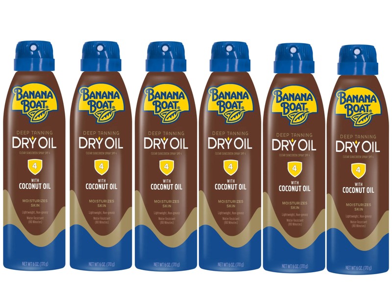 Banana Boat UltraMist Deep Tanning Dry Oil – SPF 4 – 6oz (Pack of 6)