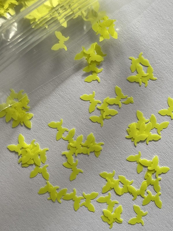 Butterfly 2 Neon Yellow Nail Glitter | 1 TSP | Gel Nail Art & Acrylic gallery
