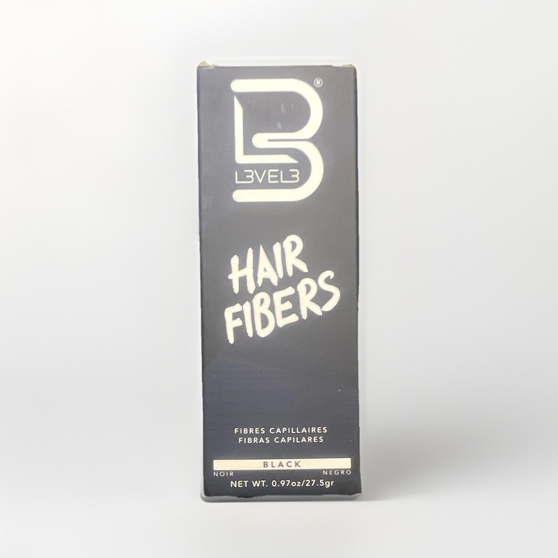 L3VEL3 Building/Thickening Hair Fibers, Black Shade, 0.97 oz Unisex Adult