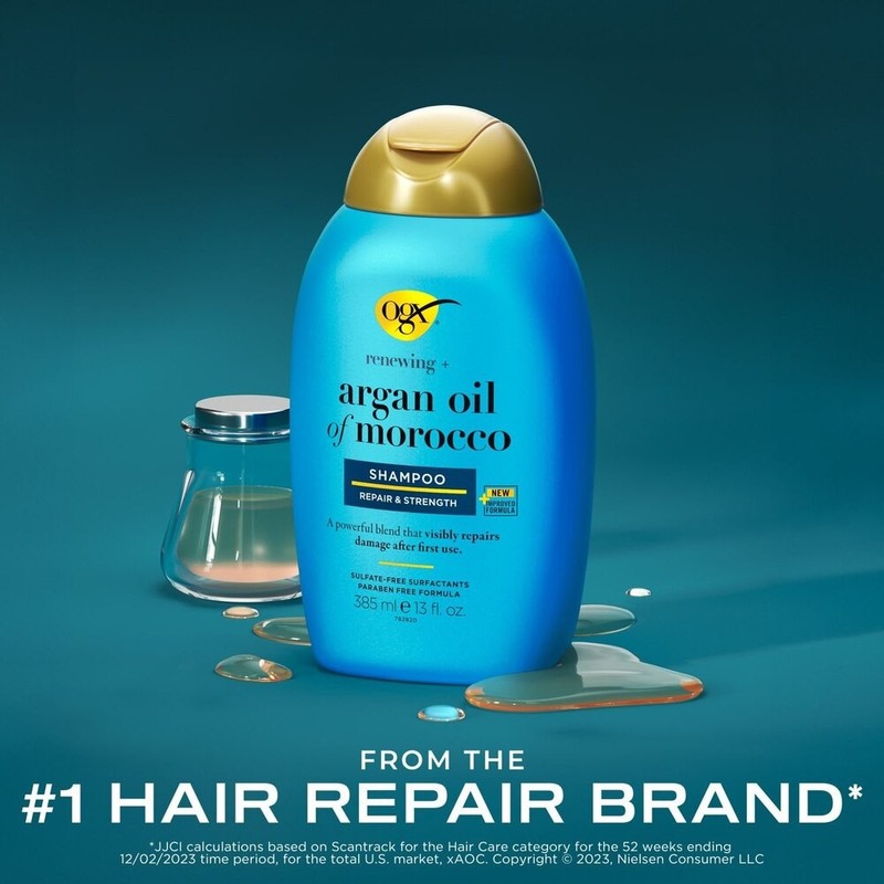 OGX Renewing Argan Oil of Morocco Shampoo, Repair & Strength, 13oz (pack of 2) gallery