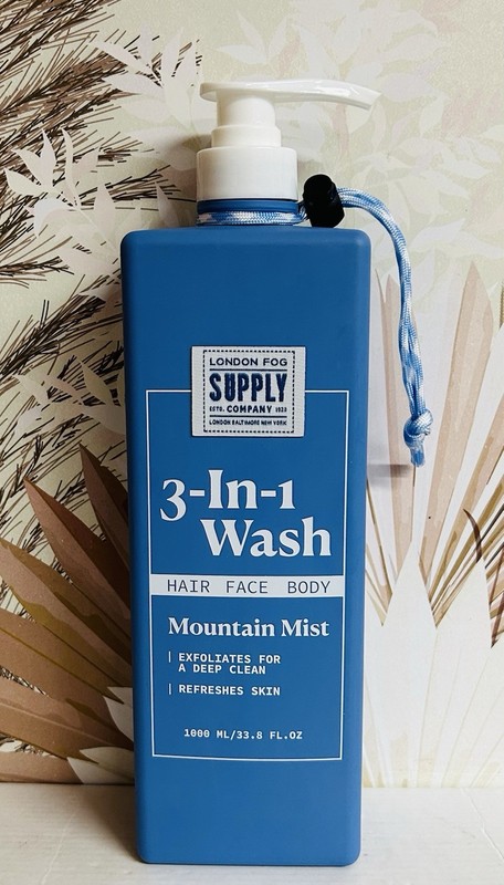 London Fog Supply Co. ~ Mountain Mist 3-in-1 Exfoliating Wash for Men 33.8 fl oz