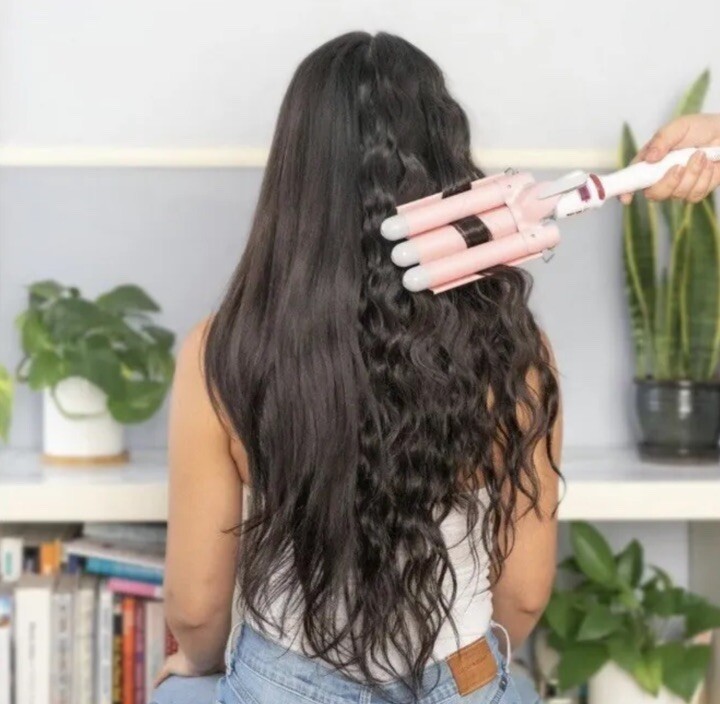 INH Insert Waves Here Deep Wave Iron 3 Barrel Hair Waver 25mm Tourmaline New gallery