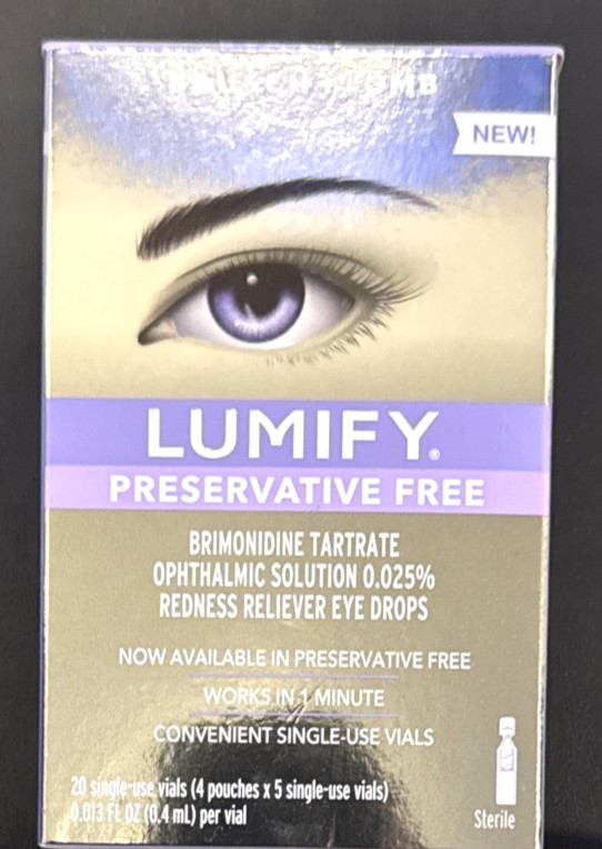 Lumify PRESERVATIVE FREE Redness Relief 20/Single Vials Exp: 12/2026