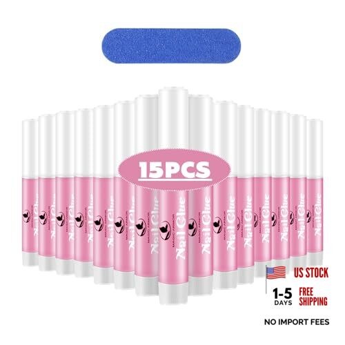 for Acrylic Nails, Professional Nail Tip Glue for Fake Nails 15PCS Nail Glue