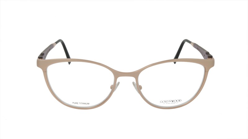 GOLD&WOOD Eyeglasses Frame Wood Metal Acetate Luxembourg Made MARYLIN 01 02 gallery