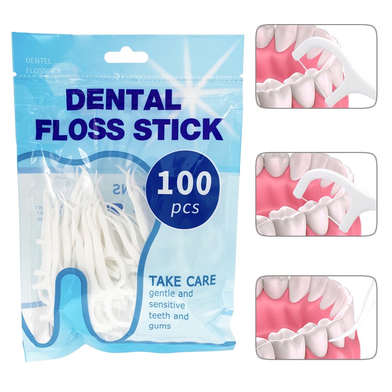 100 CT Micro Mint Dental Floss Tooth Picks Plastic Oral Teeth Flossers Fresh