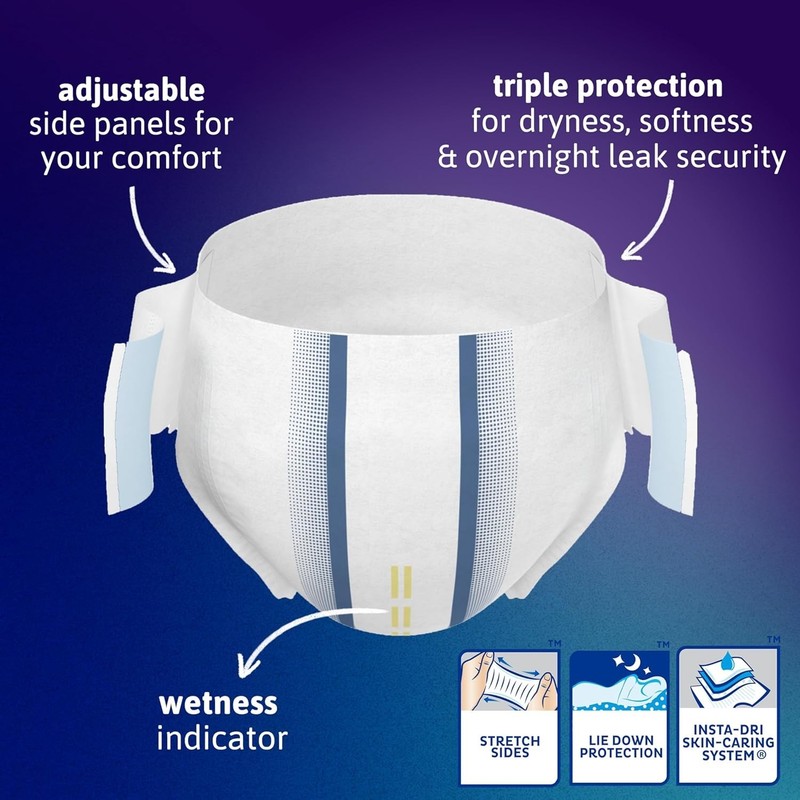 TENA ProSkin Overnight Incontinence Briefs for Women & Men - High Absorbency gallery