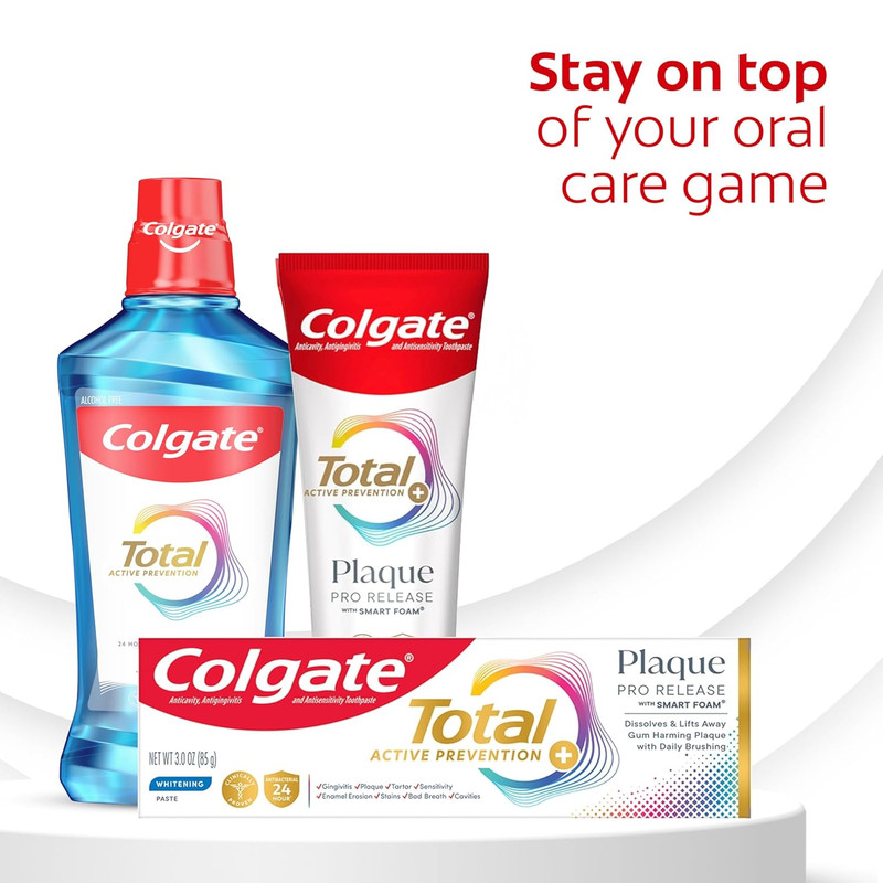 Colgate Total Plaque Pro Release Whitening Toothpaste Pack, Whitening Fluoride T gallery