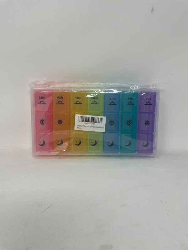 Weekly Pill Organizer Compartments Supplements (Morning, Afternoon, Night) New