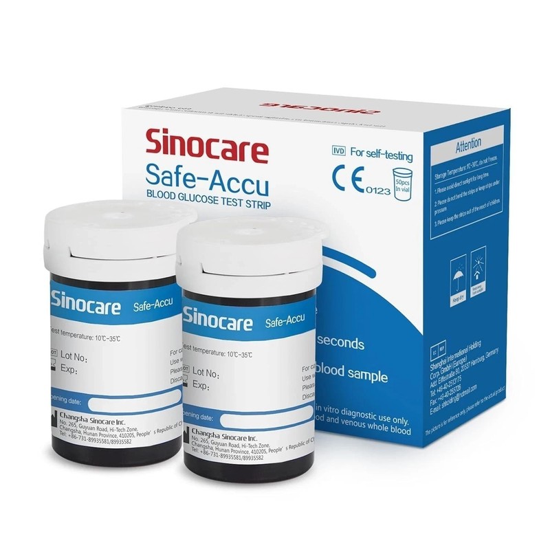 Sinocare Safe Accu Blood Glucose Test Strips 50 Test strips | Free shiping
