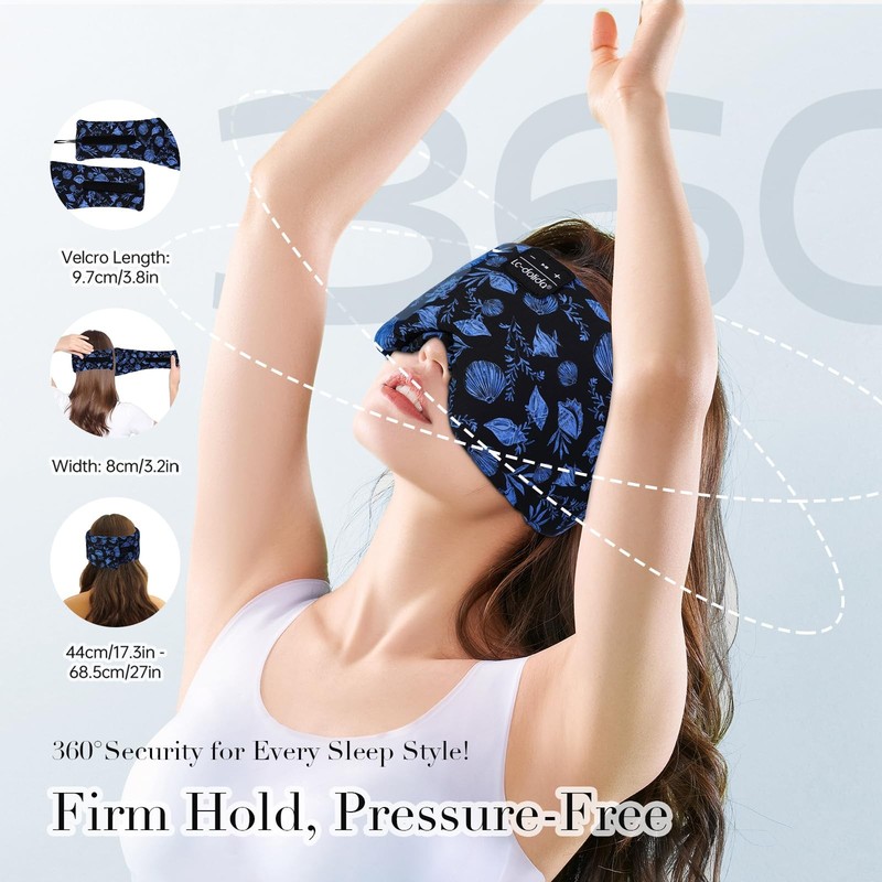 Lc-Dolida Sleep Mask Bluetooth Headphones Extra Large Silk Eye Mask For gallery