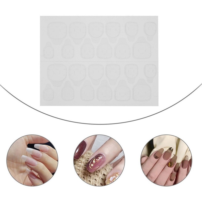 20 Sheets Nail Art Glue Sticker False Nail Tips Adhesive Tabs