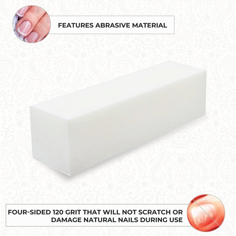 20 Pcs Professional Super White Nail Buffer Blocks 120 Grit 4-Sided Manicure gallery