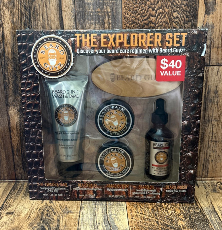 Beard Guyz 5 Piece The Explorer Set by The Original Grooming Company Retail $40
