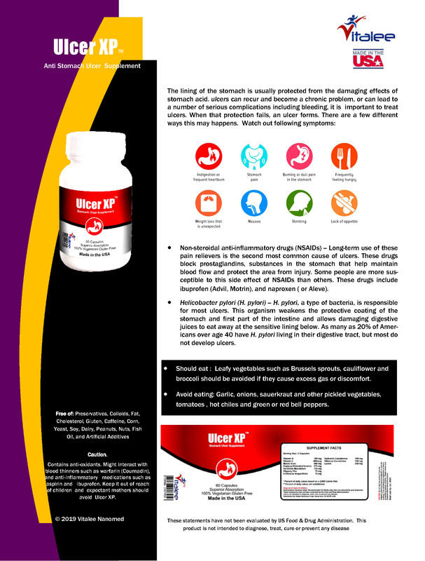 Vitalee Ulcer XP Economy Pack-Stomach Ulcer Help Supplement (3 Bottles of 60ct) gallery