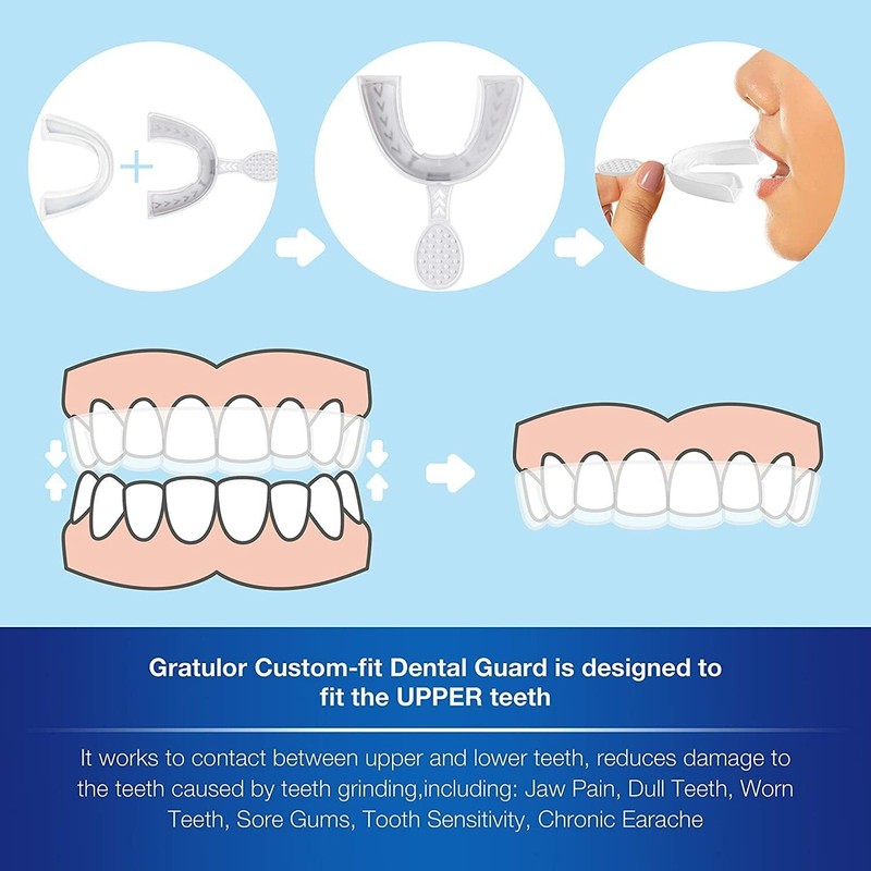 Gratulor - Custom-Fit Dental Night Mouth Guard for Teeth Grinding Clenching Br gallery