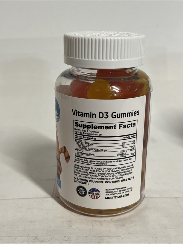 3x DR. MORITZ Vitamin D Gummies 2000 IU 60ct (180 Total) Exp 3/27 gallery