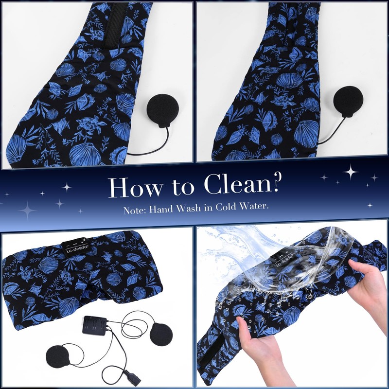 Lc-Dolida Sleep Mask Bluetooth Headphones Extra Large Silk Eye Mask For gallery