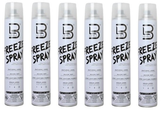 L3VEL3 Freeze Hair Spray 12.95 oz. Max Hold, Natural Look Long Lasting PACK OF 6