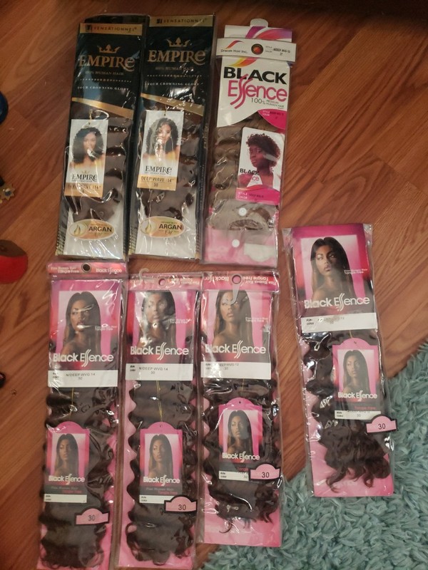100% HUMAN HAIR DEEP WAVE 14″, BLACK ESSENCE 100% PREMIUM, N/DEEP WVG 14 LOT 7
