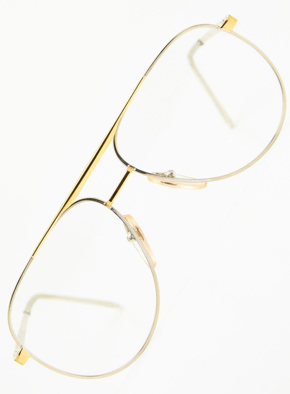 FILOS 4688 GJ 54 Silver/Gold Rocker Bicker Pilot Glasses Vintage 80s👓Unisex