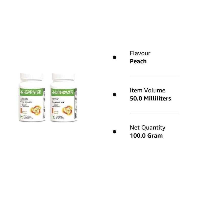 2 x Herbalife Afresh Energy Drink Mix Peach Flavour - 50gm each free shipping gallery