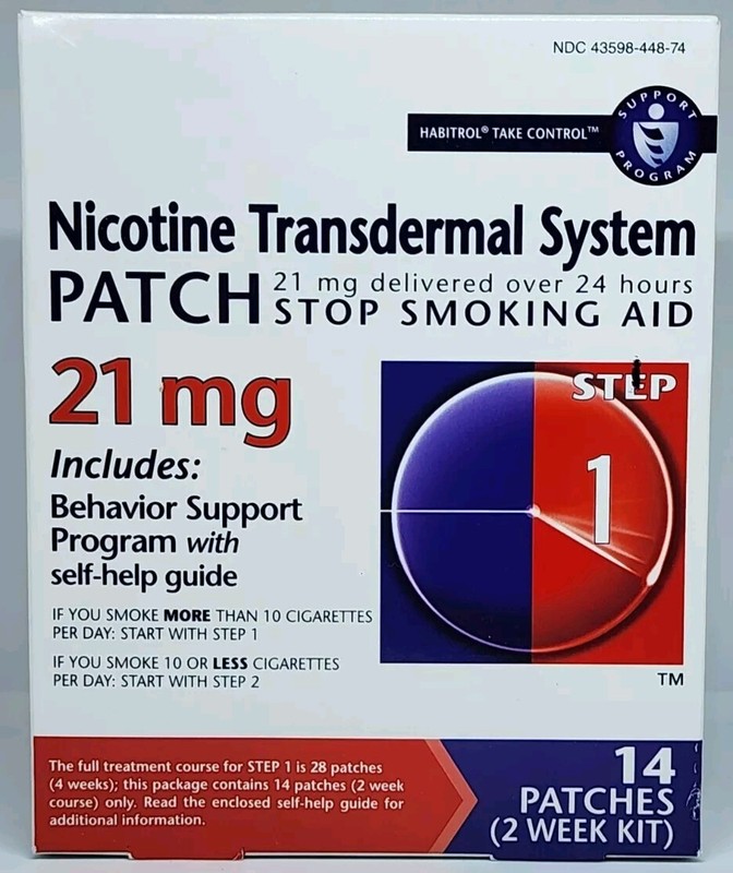 Habitrol Nicotine Transdermal System Patch STEP 1, 21 mg 21 Patches See Pictures
