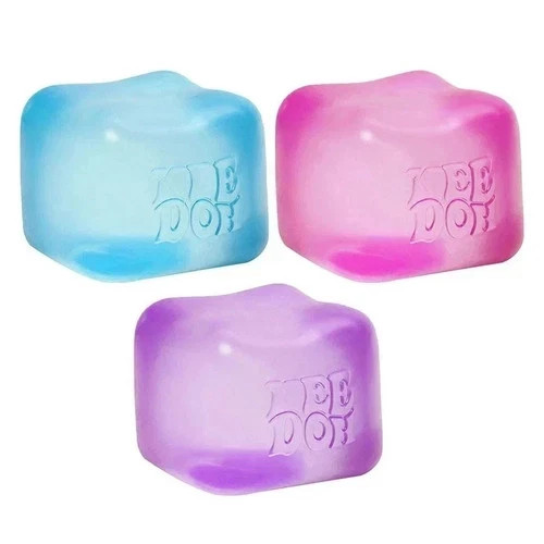 Nee Doh Nice Cube Super Solid Squish! - Blue Purple Pink - Brand New gallery