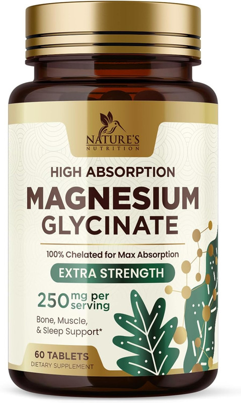 Magnesium Glycinate 250mg Per Serving – 100% Chelated Magnesium Supplement – Hig