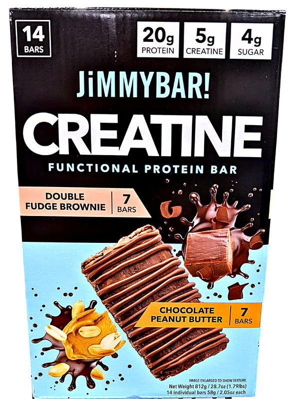 JiMMYBAR Creatine Functional Protein Bar Variety Pack 14 Count x 2.05 Oz 06/27