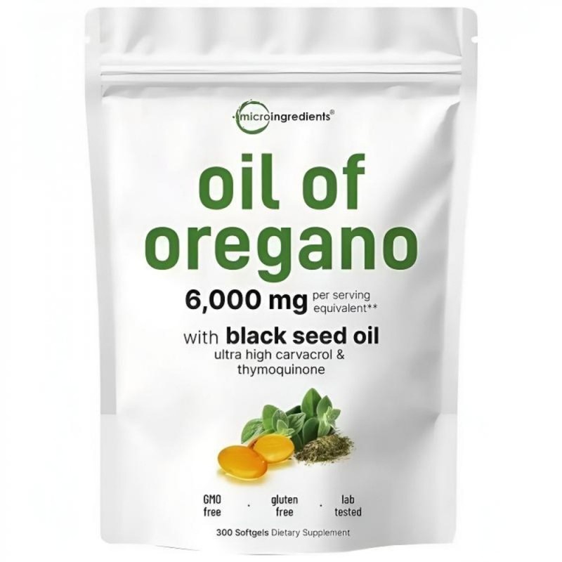 2 in 1 Oil of Oregano & Black Seed Softgels Count with Carvacrol, 40% discount