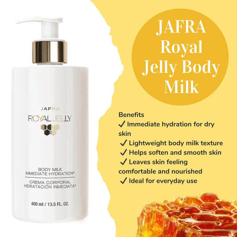 JAFRA Royal Jelly Body Milk Immediate Hydration Moisturizer 400ml 13.5oz