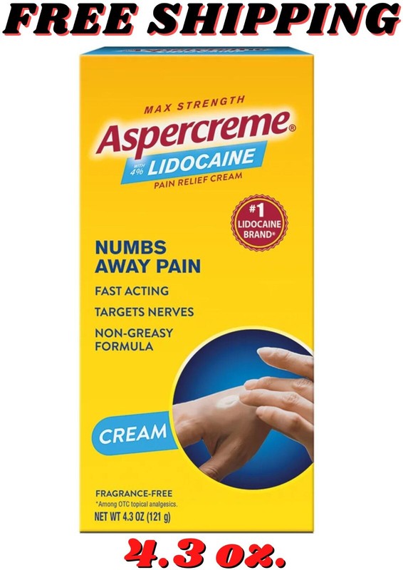Aspercreme with Lidocaine Maximum Strength Pain Relief Cream 4.3 Oz