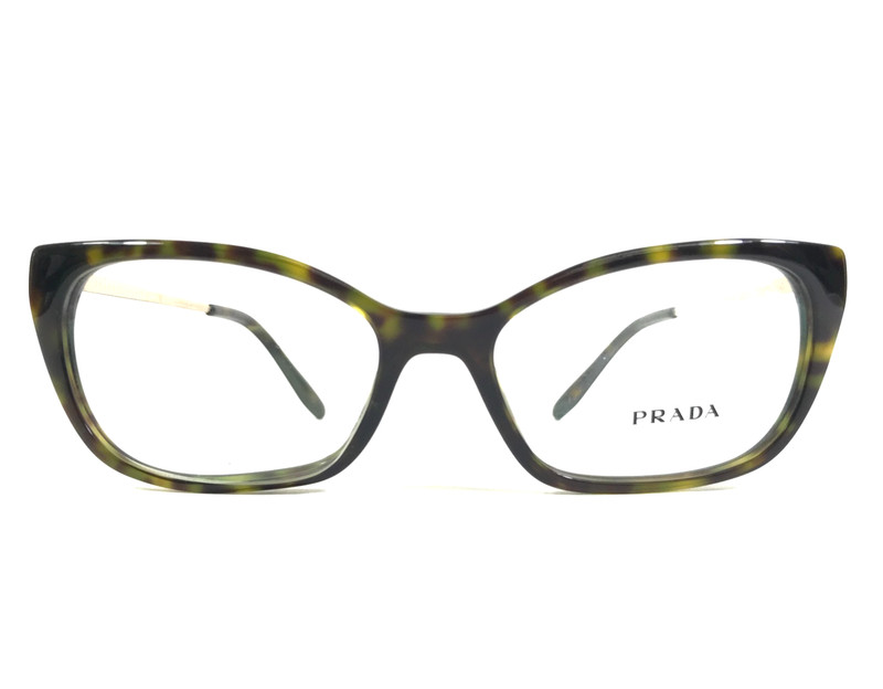 Prada Eyeglasses Frames VPR14X 2AU-1O1 Tortoise Gold Cat Eye Full Rim 52-16-140