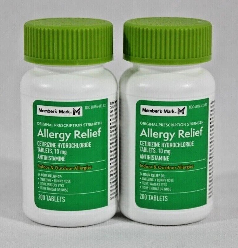 CETIRIZINE ZYRTEC Allergy 400 Tablets Hydrochloride Members Mark 10mg EX SEP 26
