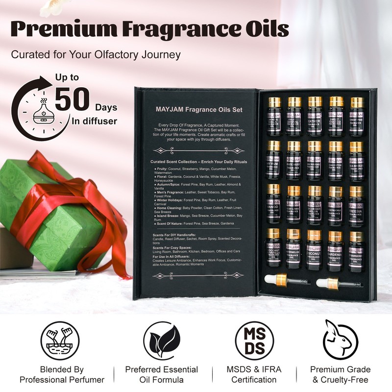 MAYJAM 20Pcs Fragrance Oil Gift Set for Diffuser Candle Soap Making Scented Oils gallery