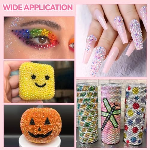 30000Pcs Resin Rhinestones 2 Large Packs + 3Pcs Glue Jelly Multicolored 3+4mm gallery