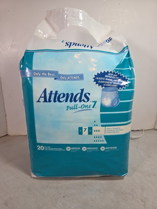 Vintage Attends Pull-Ons 7 Medium Heavy Protection Brand New 2002 Cloth 20 PK