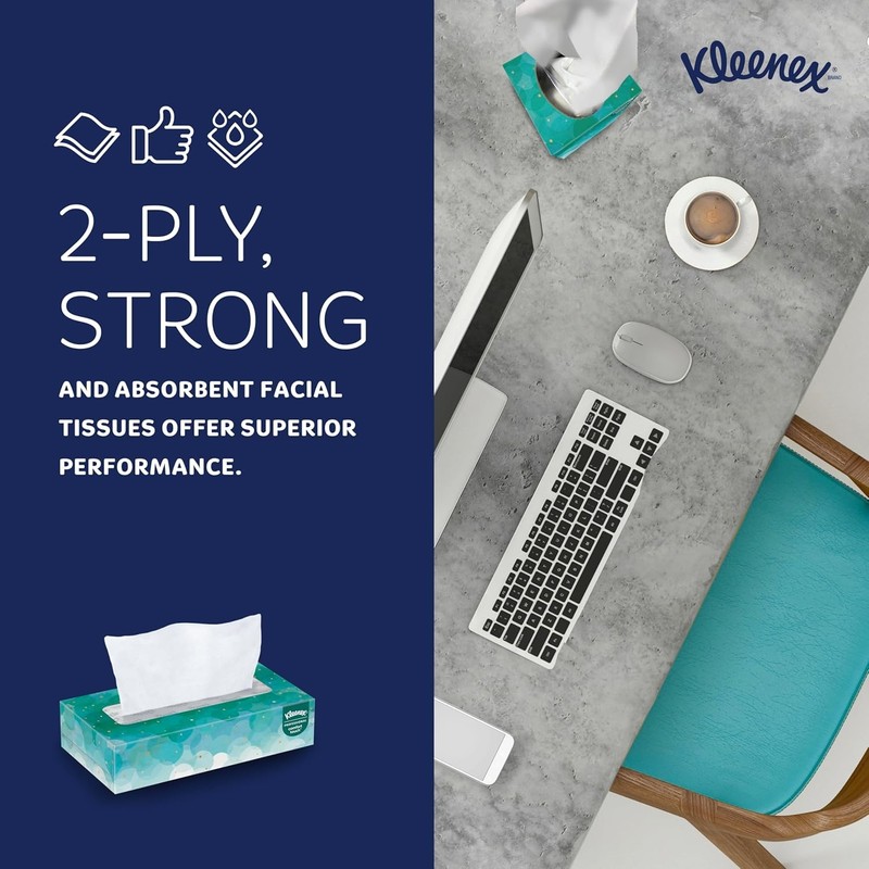 Kleenex Professional Facial Tissue, Bulk (21400), 2-Ply, White, Flat Boxed For gallery