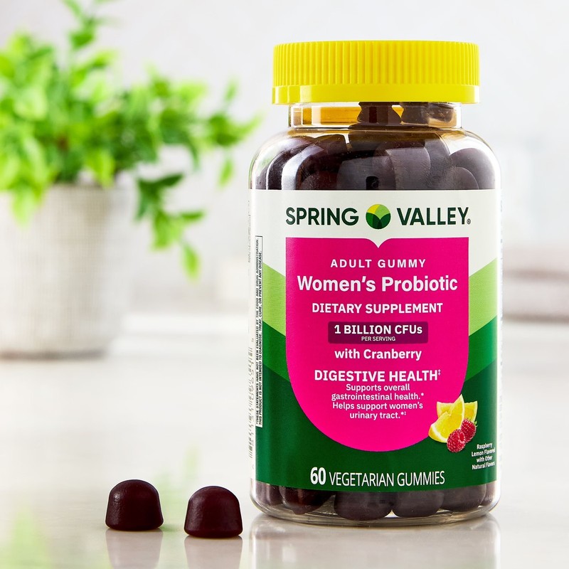Womens Probiotic with Cranberry Vegetarian Gummies Raspberry Lemon 60 Ct gallery