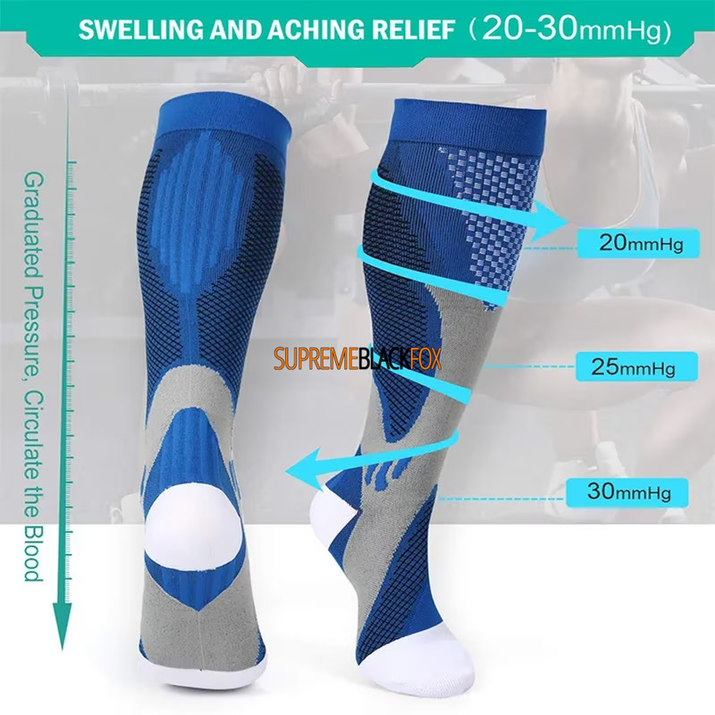 US Mens Compression Socks 20-30 mmhg Sports Knee High For Running Fitness Winter gallery