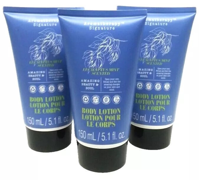 Body Lotion Aromatherapy Signature Eucalyptus Mint Scented ( 3 Tubes ) Brand New