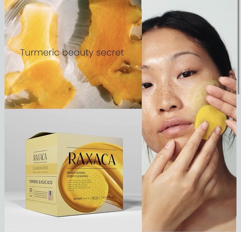 Turmeric Kojic Acid Cleansing Pads, 50 Pcs Exfoliating Cotton Rounds for Face gallery