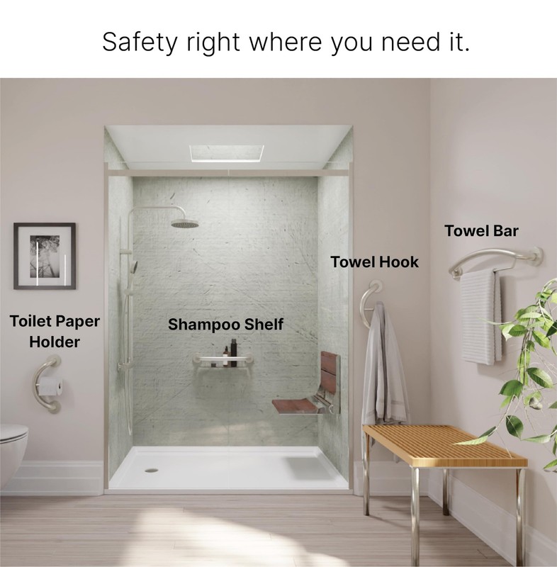 Plus 2-in-1 Towel Bar and Grab Bar, 24 inch | ADA Compliant Handicap Bathroom... gallery