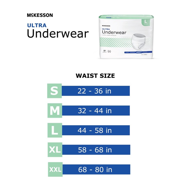 McKesson Adult Disposable Pull On Up Underwear Diapers L Heavy Absorbency 72 Ct gallery