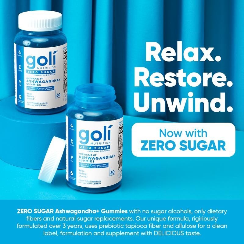 NEW 2026 Goli Zero Sugar Best Seller Trio Pack - 3 Bottles 60 Gummies Bottle gallery