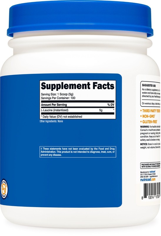 Nutricost L-Leucine Powder 500G - High Quality, Gluten Free, Non-GMO gallery